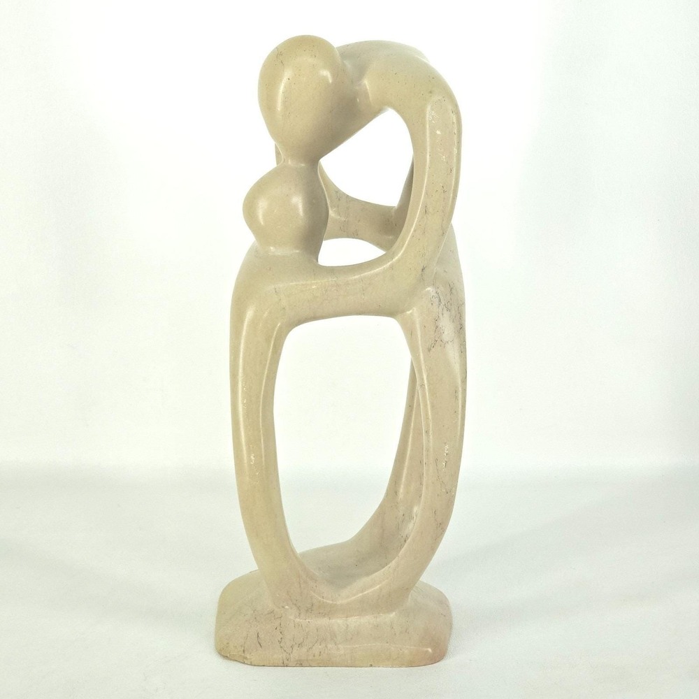 MCM Abstract Expressionism Soap Stone Sculpture Large 14" Father Mother‎ Child